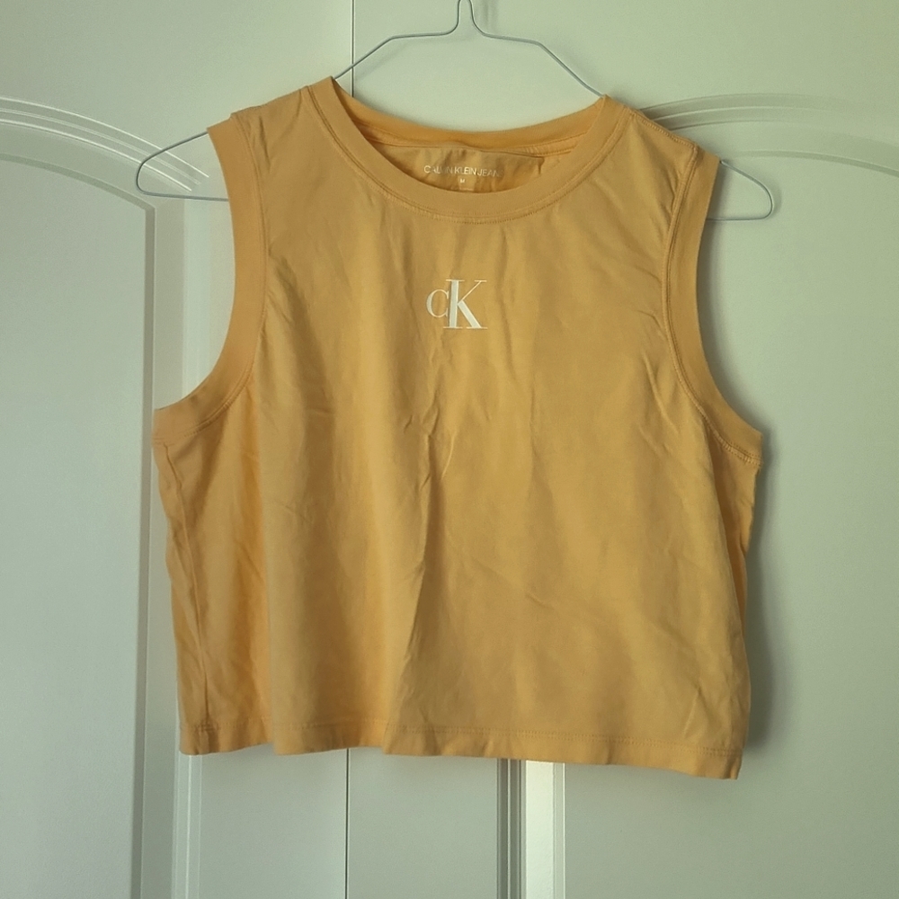 Calvin Klein tank top, M, women's, peach/orange color.